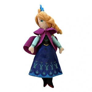 Disney Store Frozen Anna 8" Plush Zipper Keychain Bag Clip Ornament